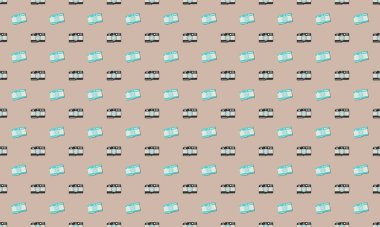 Farklı aksesuarlara sahip renkli arkaplan