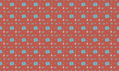 Farklı aksesuarlara sahip renkli arkaplan