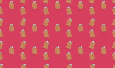 Farklı aksesuarlara sahip renkli arkaplan