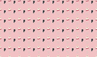 Farklı aksesuarlara sahip renkli arkaplan