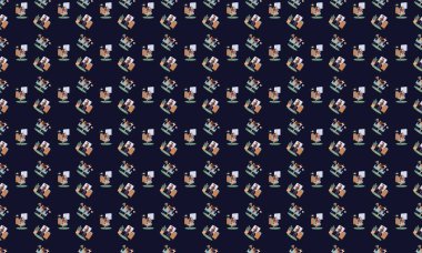 Farklı aksesuarlara sahip renkli arkaplan