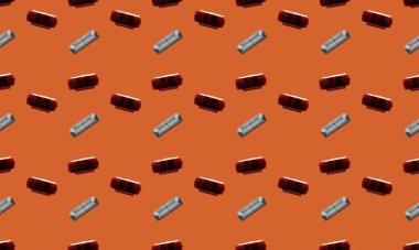 Farklı aksesuarlara sahip renkli arkaplan