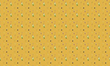 Farklı aksesuarlara sahip renkli arkaplan