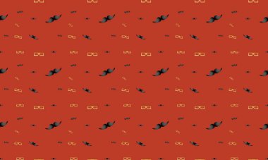 Farklı aksesuarlara sahip renkli arkaplan