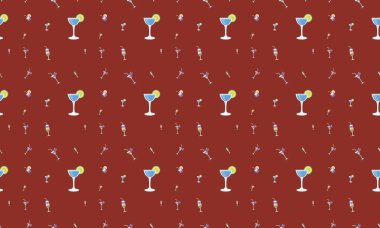 Farklı aksesuarlara sahip renkli arkaplan