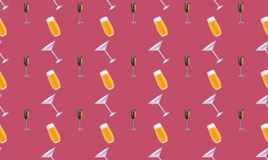 Farklı aksesuarlara sahip renkli arkaplan