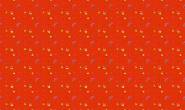 Farklı aksesuarlara sahip renkli arkaplan