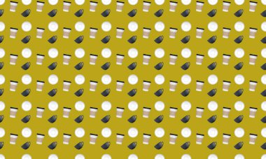 Farklı aksesuarlara sahip renkli arkaplan