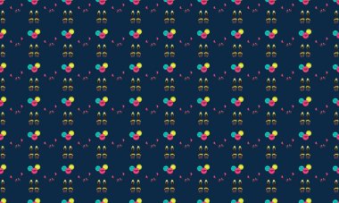 Farklı aksesuarlara sahip renkli arkaplan