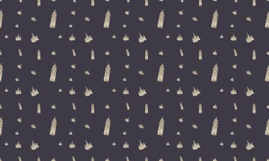 Farklı aksesuarlara sahip renkli arkaplan