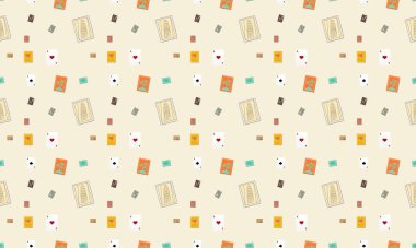 Farklı aksesuarlara sahip renkli arkaplan