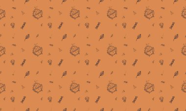 Farklı aksesuarlara sahip renkli arkaplan