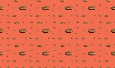 Farklı aksesuarlara sahip renkli arkaplan