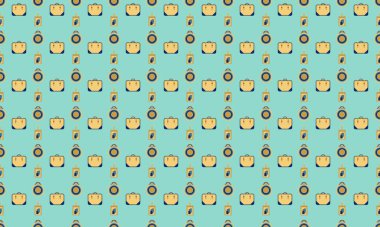 Farklı aksesuarlara sahip renkli arkaplan