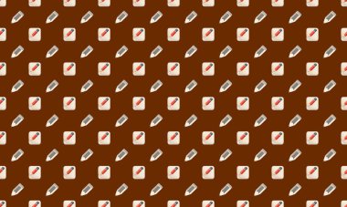 Farklı aksesuarlara sahip renkli arkaplan