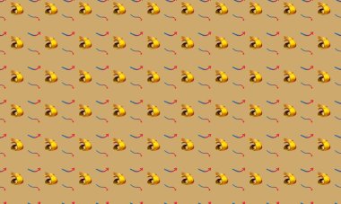 Farklı aksesuarlara sahip renkli arkaplan