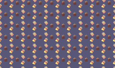 Farklı aksesuarlara sahip renkli arkaplan