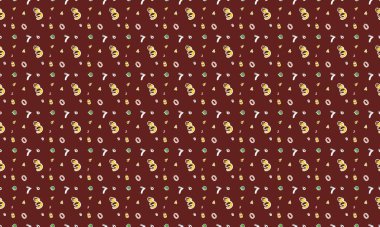 Farklı aksesuarlara sahip renkli arkaplan