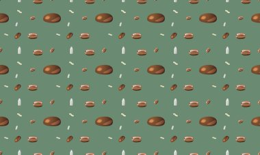 Farklı aksesuarlara sahip renkli arkaplan