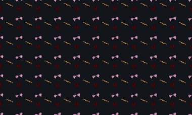 Farklı aksesuarlara sahip renkli arkaplan