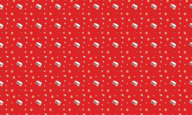 Farklı aksesuarlara sahip renkli arkaplan