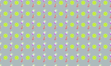 Farklı aksesuarlara sahip renkli arkaplan