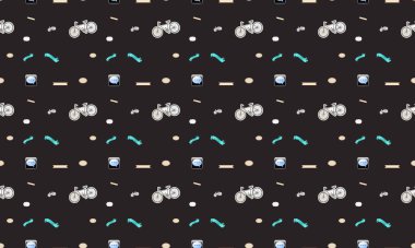 Farklı aksesuarlara sahip renkli arkaplan