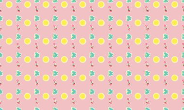 Farklı aksesuarlara sahip renkli arkaplan