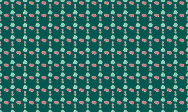 Farklı aksesuarlara sahip renkli arkaplan