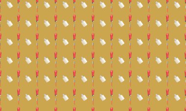 Farklı aksesuarlara sahip renkli arkaplan