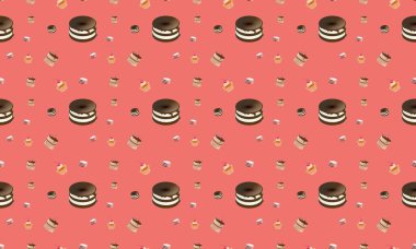 Farklı aksesuarlara sahip renkli arkaplan