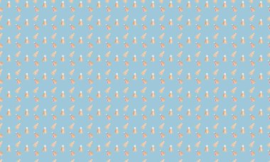 Farklı aksesuarlara sahip renkli arkaplan