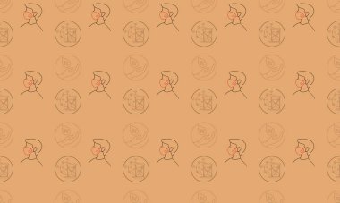 Farklı aksesuarlara sahip renkli arkaplan