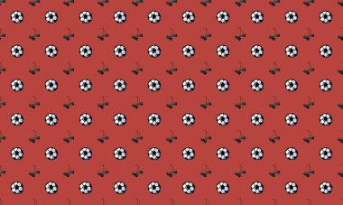 Farklı aksesuarlara sahip renkli arkaplan