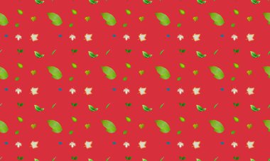 Farklı aksesuarlara sahip renkli arkaplan