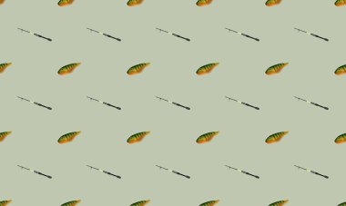 Farklı aksesuarlara sahip renkli arkaplan