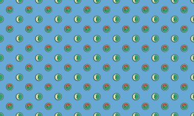 Farklı aksesuarlara sahip renkli arkaplan