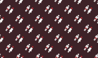 Farklı aksesuarlara sahip renkli arkaplan