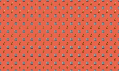 Farklı aksesuarlara sahip renkli arkaplan