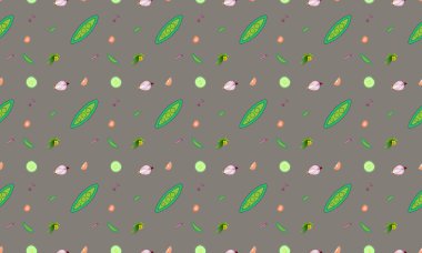 Farklı aksesuarlara sahip renkli arkaplan