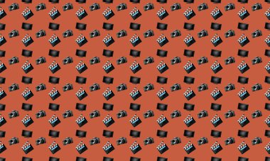 Farklı aksesuarlara sahip renkli arkaplan