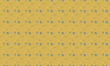 Farklı aksesuarlara sahip renkli arkaplan