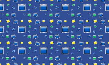 Farklı aksesuarlara sahip renkli arkaplan