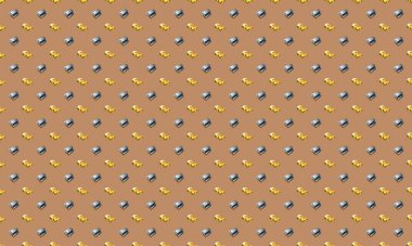 Farklı aksesuarlara sahip renkli arkaplan