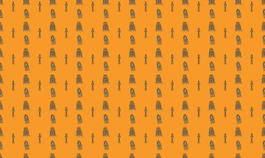 Farklı aksesuarlara sahip renkli arkaplan