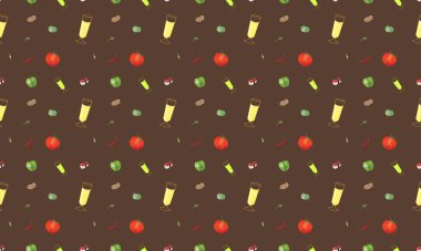 Farklı aksesuarlara sahip renkli arkaplan