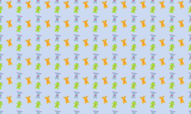 Farklı aksesuarlara sahip renkli arkaplan