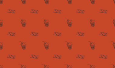 Farklı aksesuarlara sahip renkli arkaplan