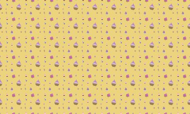 Farklı aksesuarlara sahip renkli arkaplan