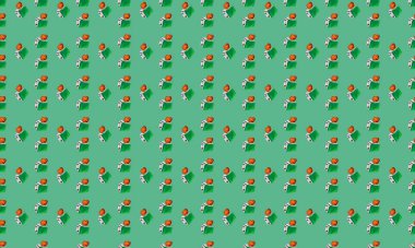 Farklı aksesuarlara sahip renkli arkaplan